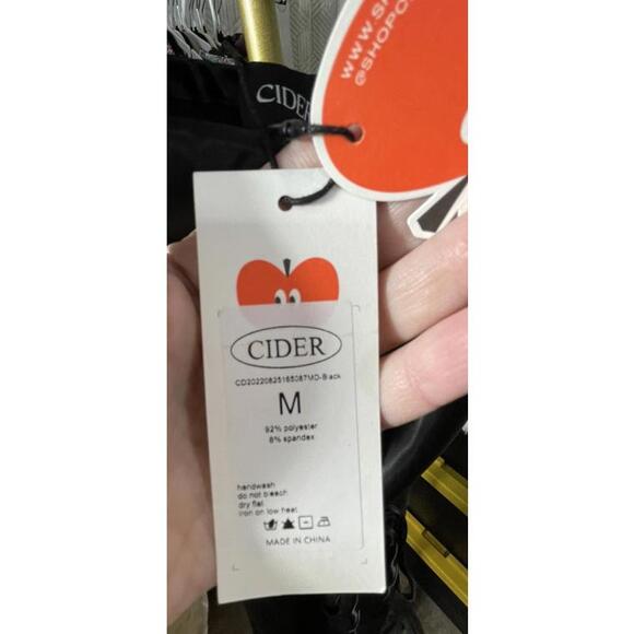 NWT Cider Black Satin Cowl Neck Mini Dress Sz Med - Picture 4 of 4